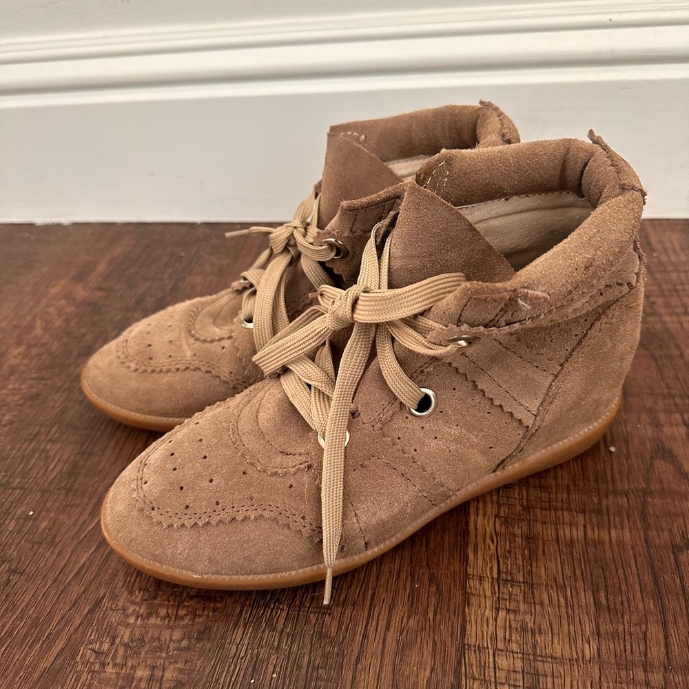 Isabel Marant suede hightop wedge sneakers
